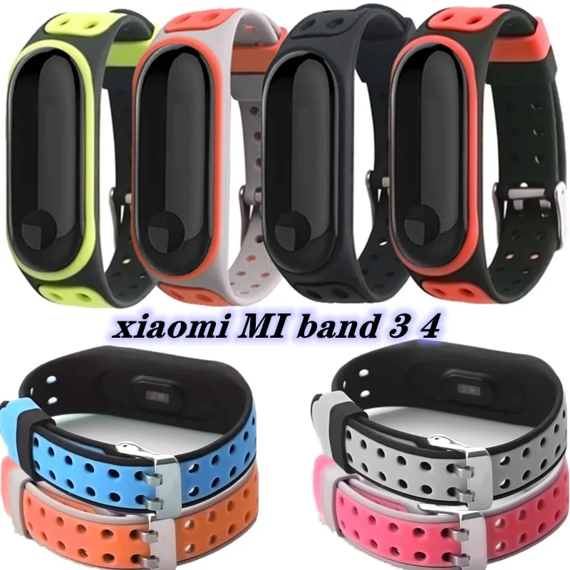 Спортивный мягкий силиконовый браслет для xiaomi Mi band 4 сменные смарт аксессуары