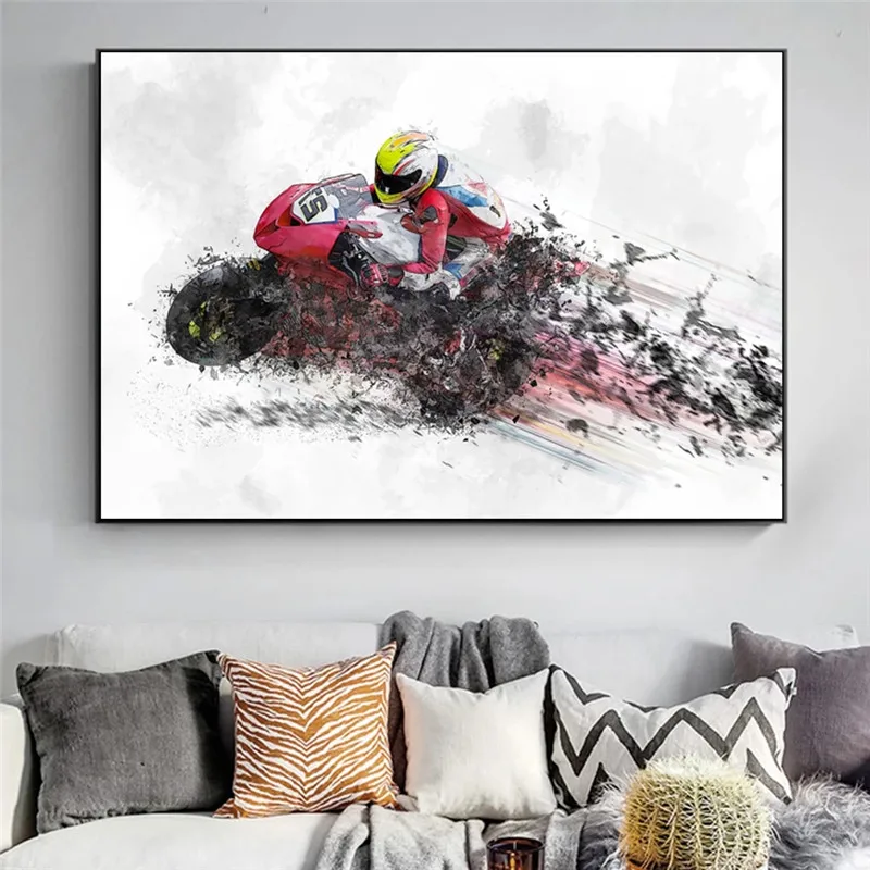 

Girl Athlete Race With Cheetah Wall Painting On Canvas Posters And Prints Animal Running Art Picture For Living Room Decoration