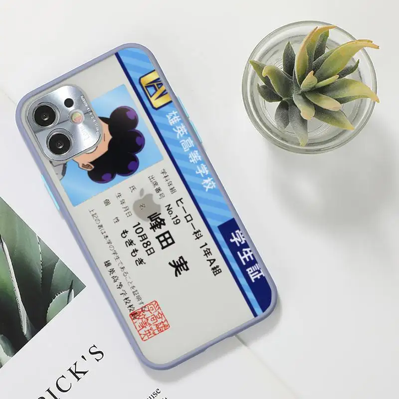 

My Hero Academia Midoriya Phone Case For iPhone 12 11 Mini Pro XR XS Max 7 8 Plus X Matte transparent Gray Back Cover