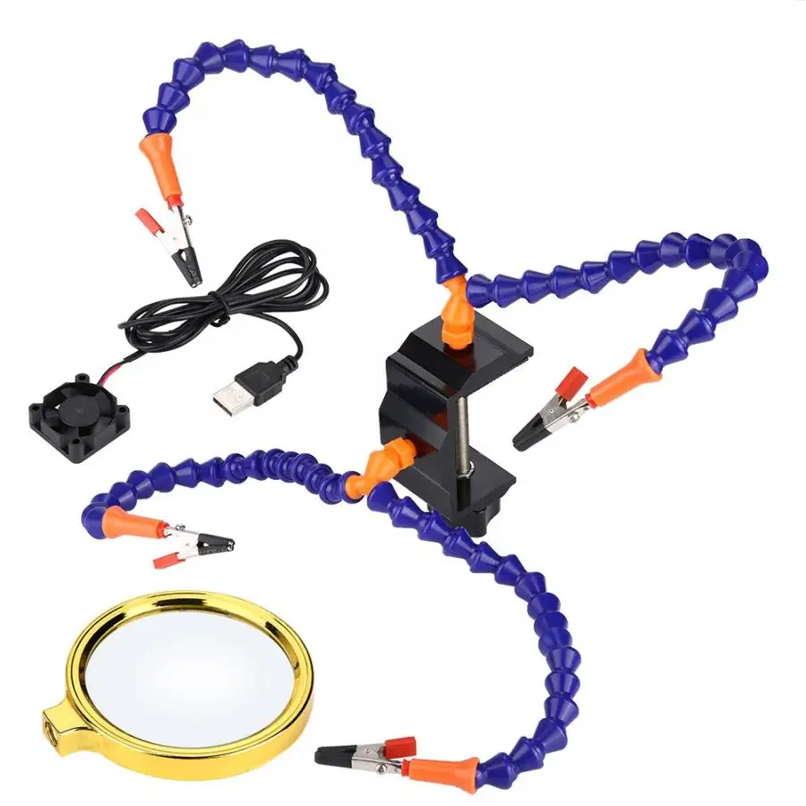 4 Arm Гибкая паяльная станция для RC FPV гоночный Дрон инструмент сварочная DIY с лупой