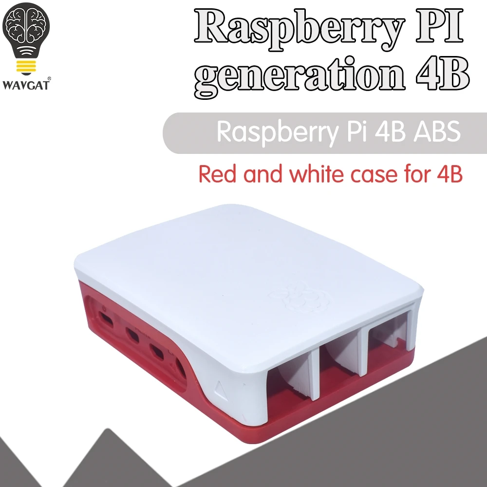 

Чехол для Raspberry Pi 4 Model B, пластиковый корпус из АБС-пластика, белый корпус, классический дизайн с вентилятором и радиатором для Raspberry Pi 4