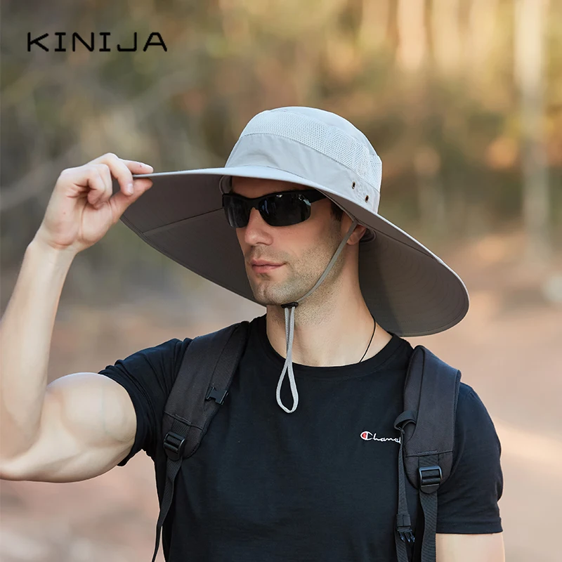Большая шляпа от солнца с полями Панама быстросохнущая УФ для рыбалки летняя мужская новая уличная