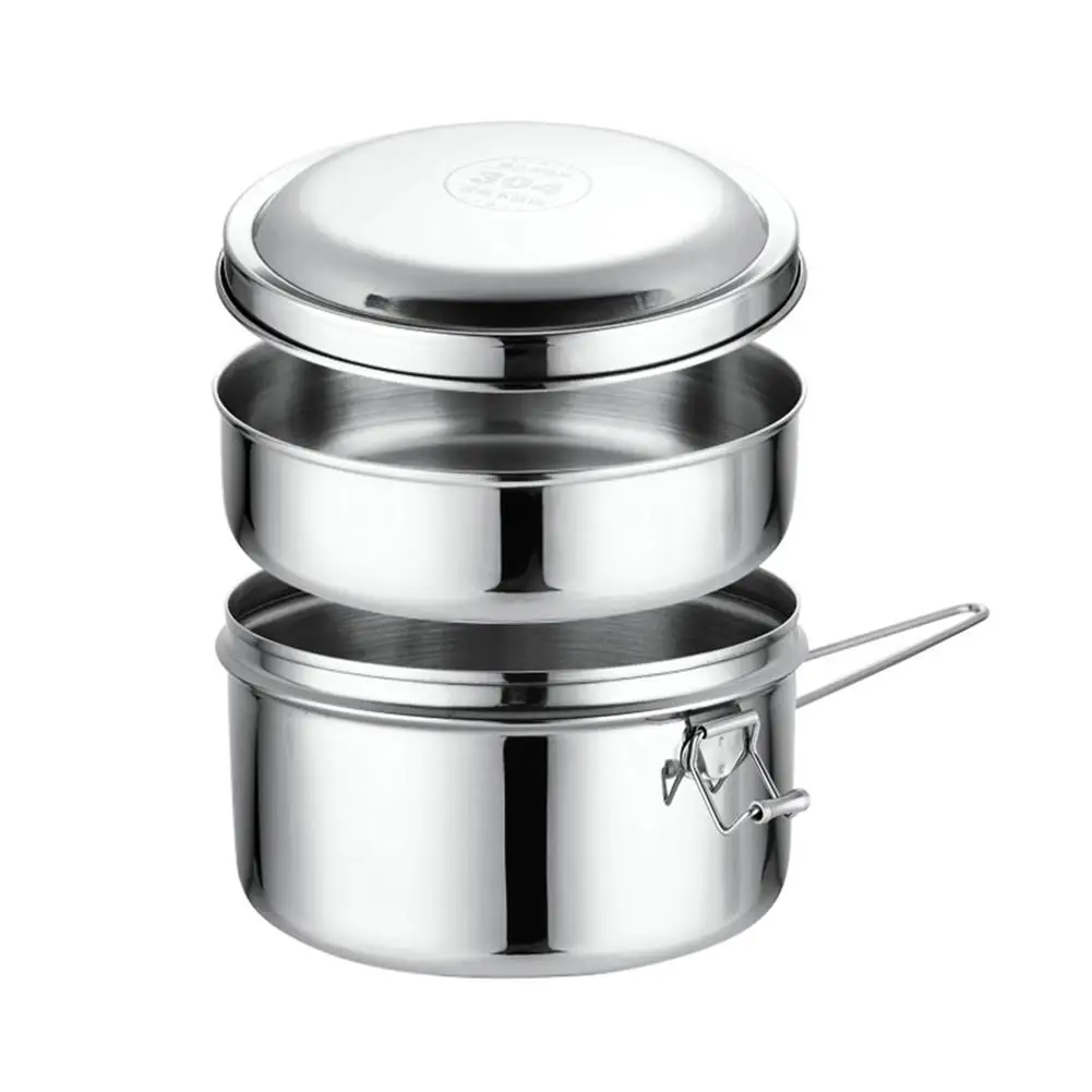 304 Ланч бокс из нержавеющей стали двухслойная Изолированная миска для еды с