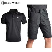 tactical cargo shortsshirts men military paintball camouflage pants army airsoft multi pocket cotton shorts beach shorts hiking