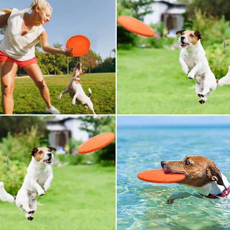 Natural Rubber Pet Dog Toys Funny Puppy Flying Discs Toy Dogs Training Plate Home Pets Training Supplies Pet Supplies