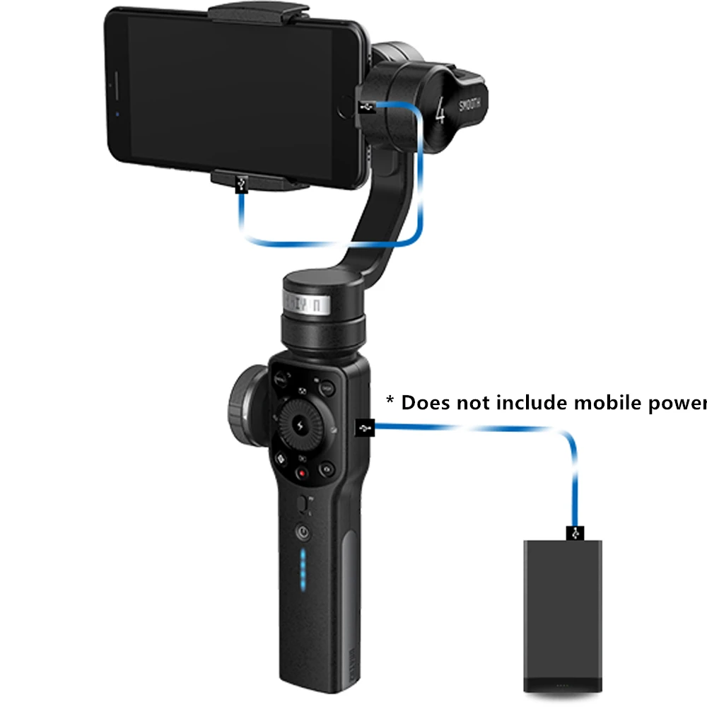 Zhiyun Smooth 4 3 осевой Ручной Стабилизатор на шарнирном замке для смартфона iPhone X samsung с