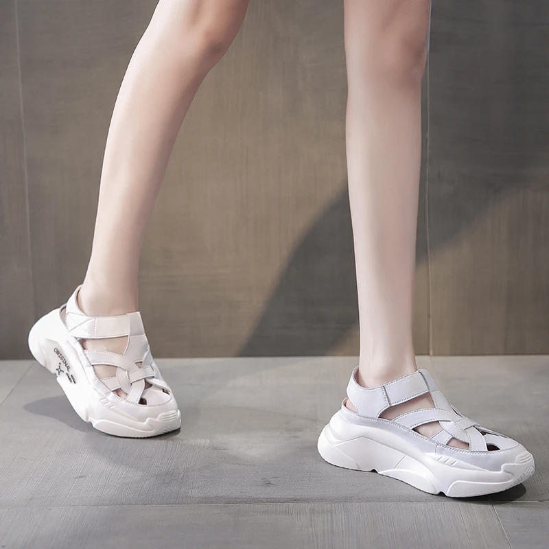 

NAUSK Summer Casual Shoes for Women Soft Portable Sneakers with Flat Soles Breathable Slip-On White Color 2021 NEW