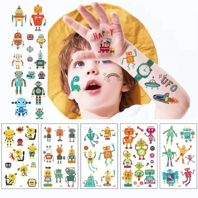 10 шт./лот временные Детские тату-наклейки робот водонепроницаемые Поддельные DIY
