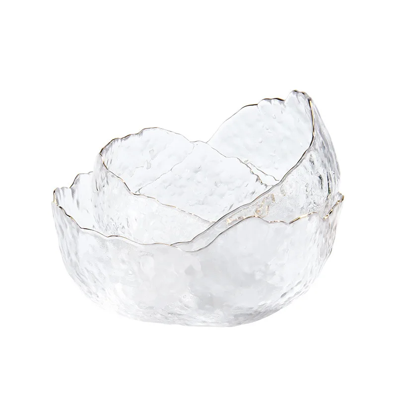 

Group buy Phnom Penh salad bowl creative net red home living room transparent fruit plate set glass bowl dessert bowl ins