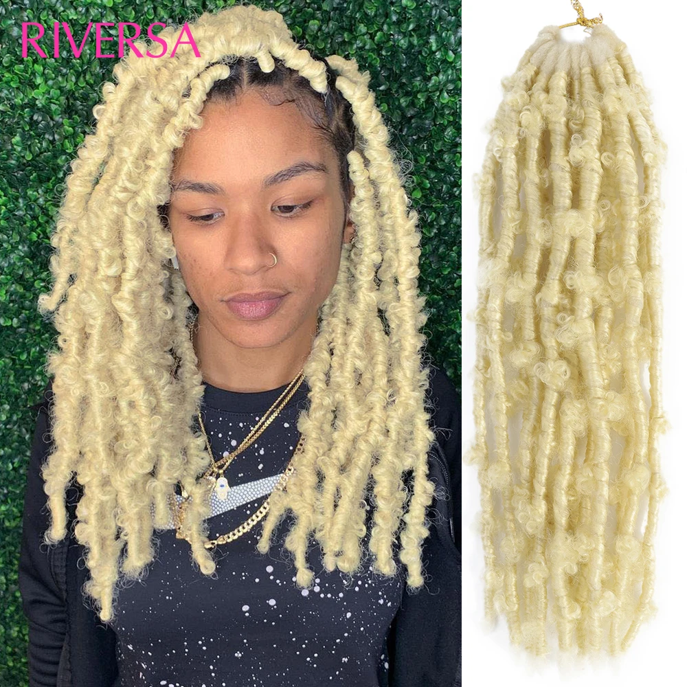 

613 Blond 1B 4 27 BUG 30# Butterfly Locs Crochet Hair Braids Dreadlocks Curly Passion Crochet Hair to Braids For Women 12 14inch