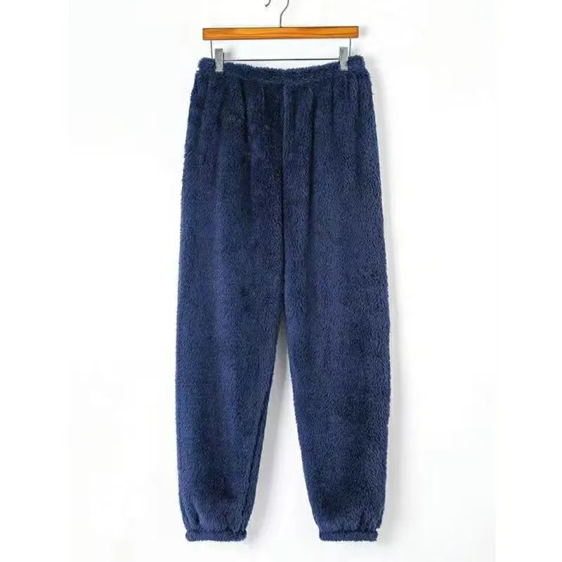 Fdfklak M-XXL Flannel Pajama Pants For Women New Thicken Warm Sleepwear Pant Loose Winter Ladie's Homewear Trousers Black White