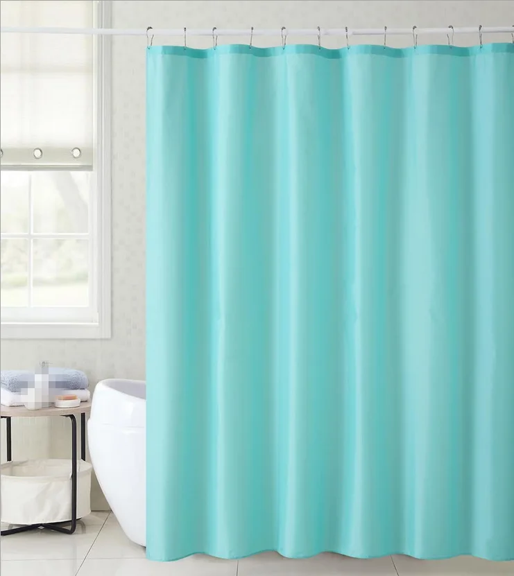 

Solid Color Polyester Shower Curtain with Rings Waterproof Shower Curtain