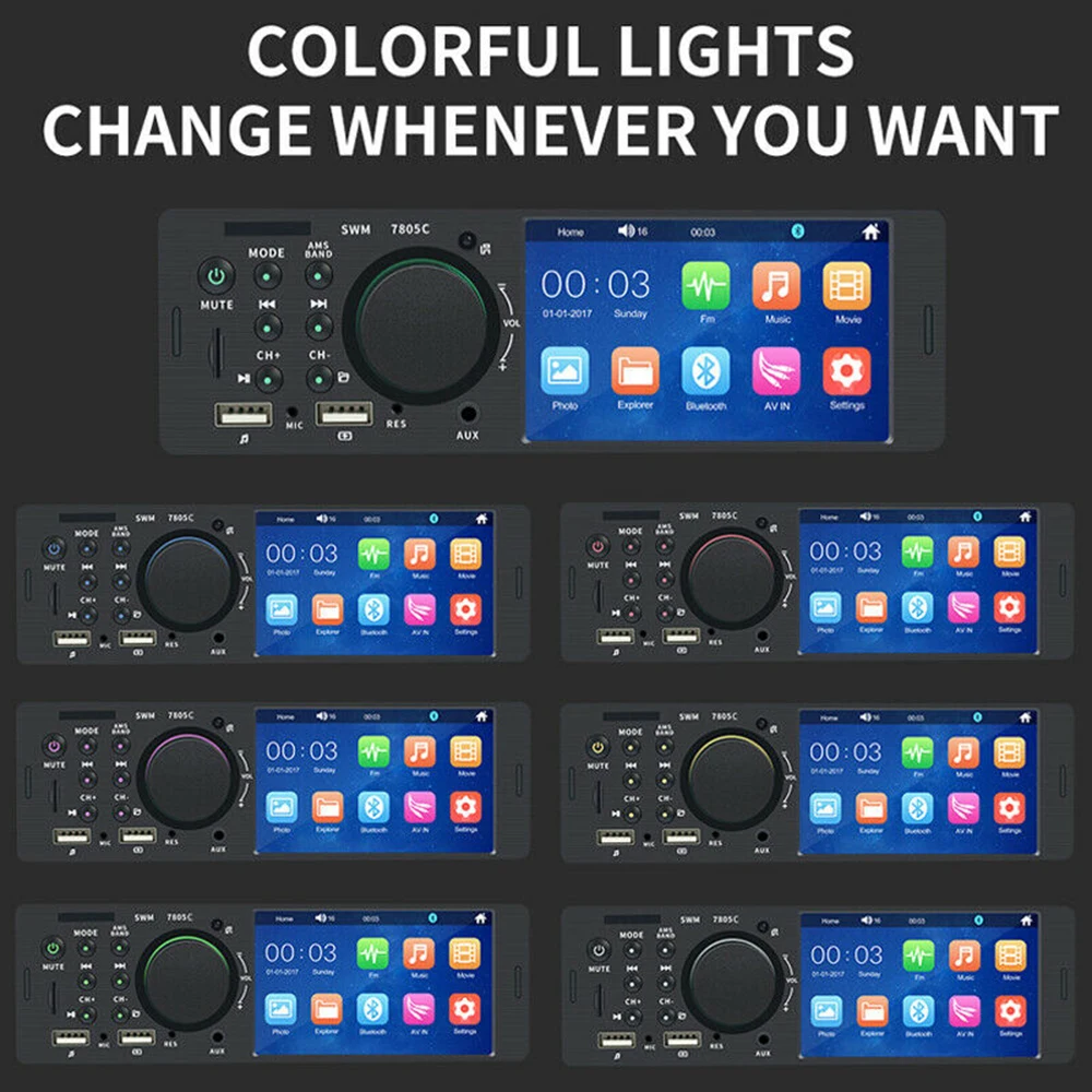 Автомобильный плеер с радио 4 1 дюйма большой экран высокой четкости Bluetooth mp5