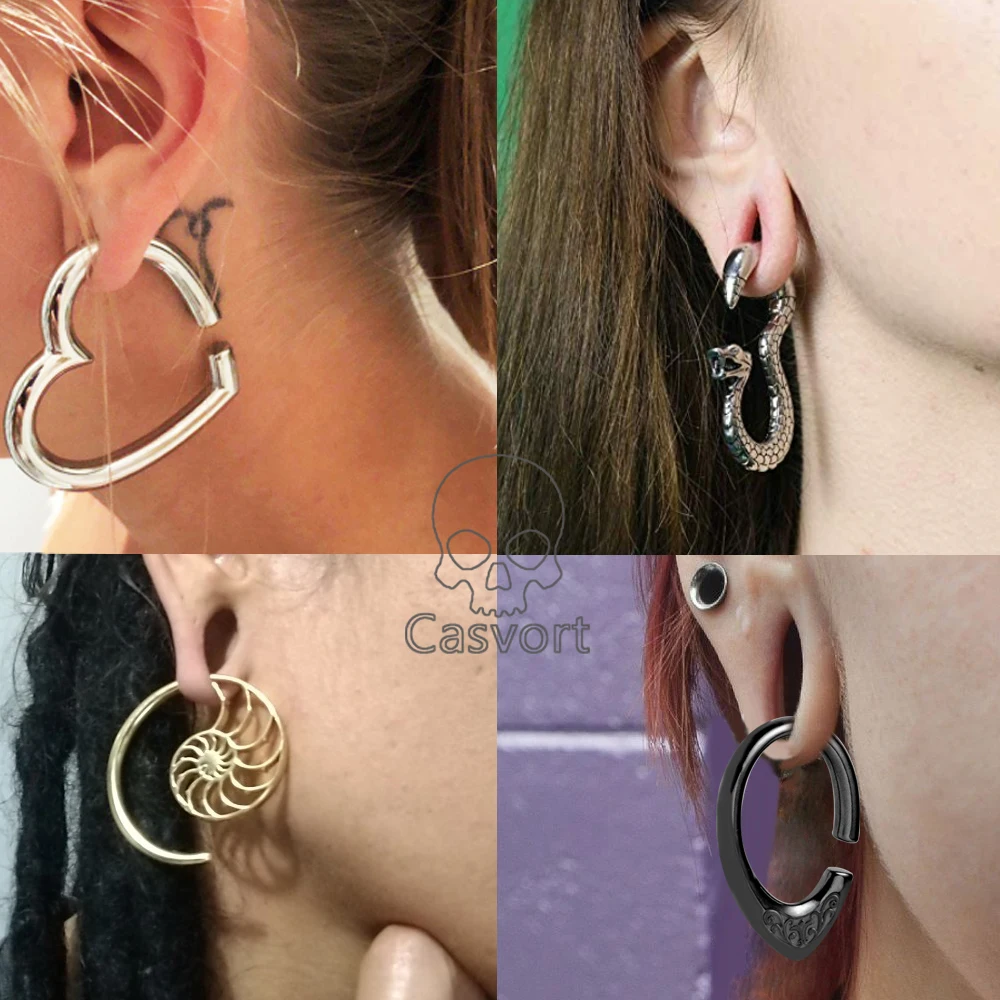 

Casvort 2 PCS Ear Hanger Weight Stainless Steel for Stretched Ear Gauges Body Jewelry Piercing Plug