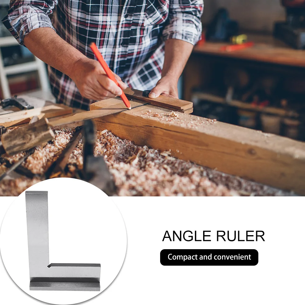 

90 Degree Machinist Square Right Angle Precision Steel Flat Edge Square with Seat Woodworling Ruler 50x40/75x50/100x70mm