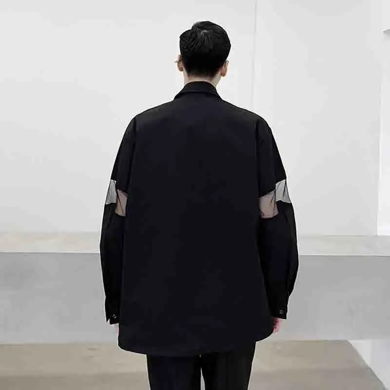 Ажурная темная рубашка Chaomen в стиле Харадзюку свободная модная индивидуальная