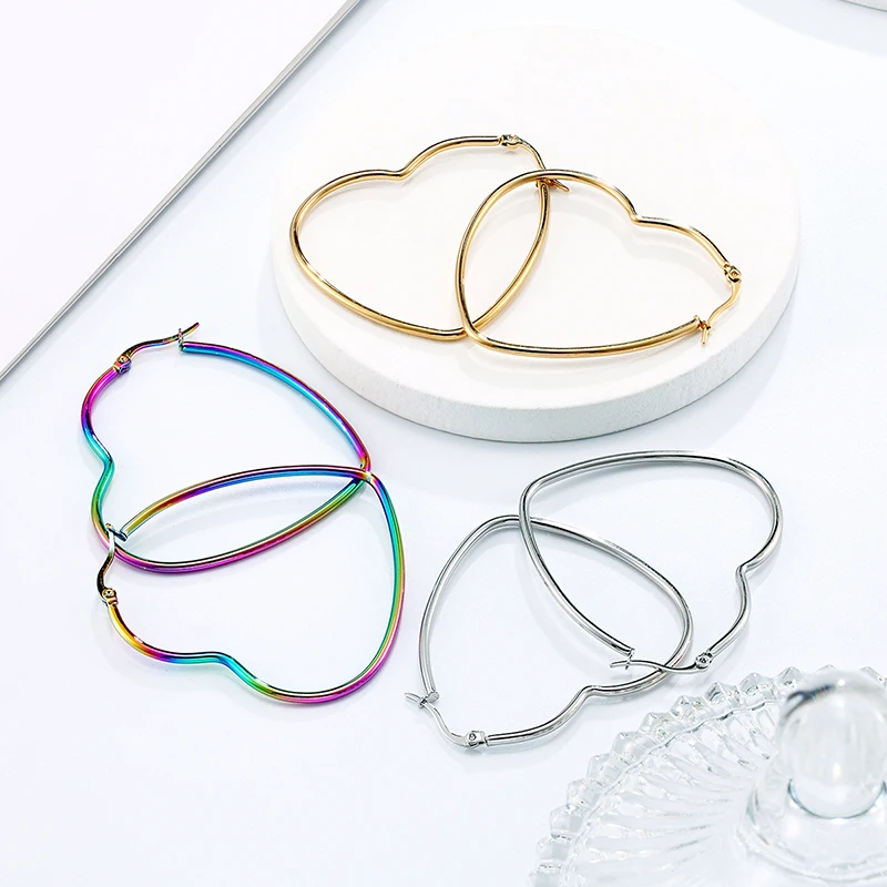 Серьги в виде сердца персика простые серьги из нержавеющей стали 1 пара подарки