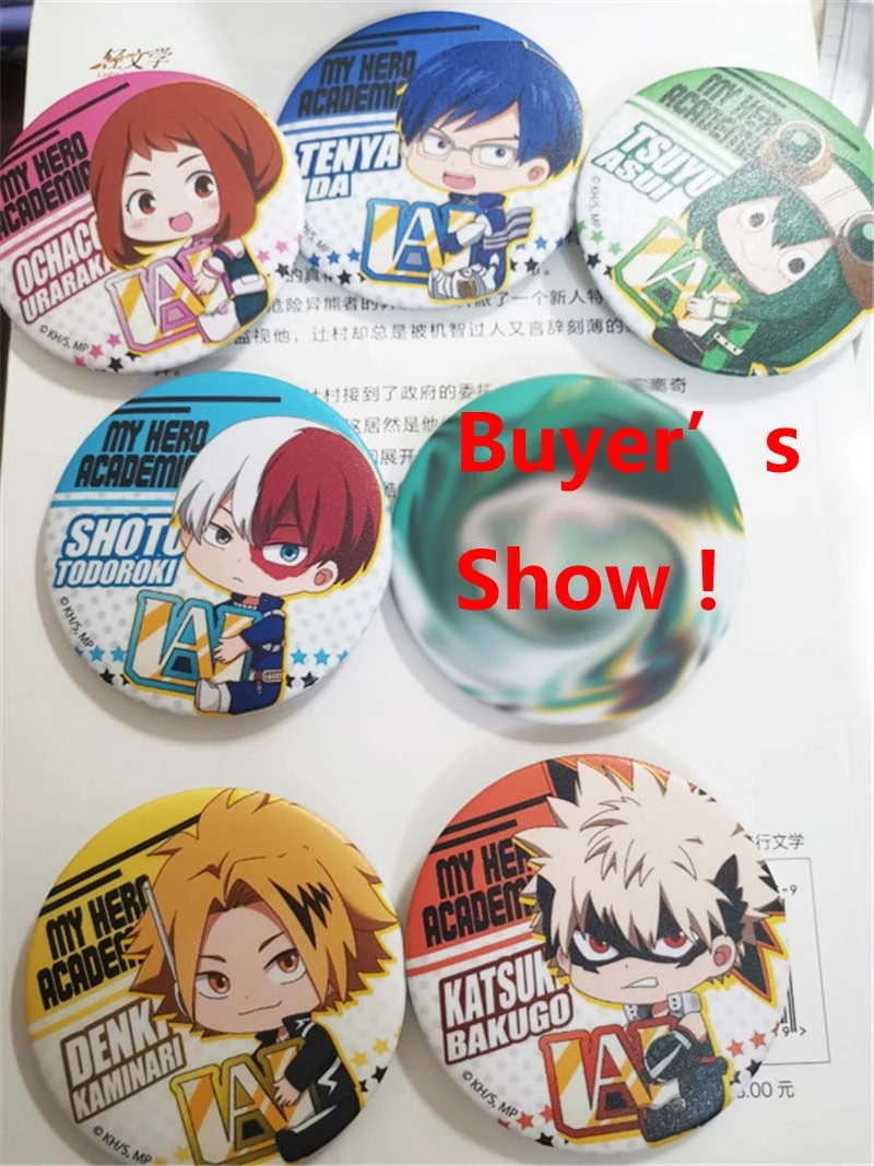 Брошь с булавкой для косплея аниме Моя геройская Академия 58 мм 6 шт.|Броши| |