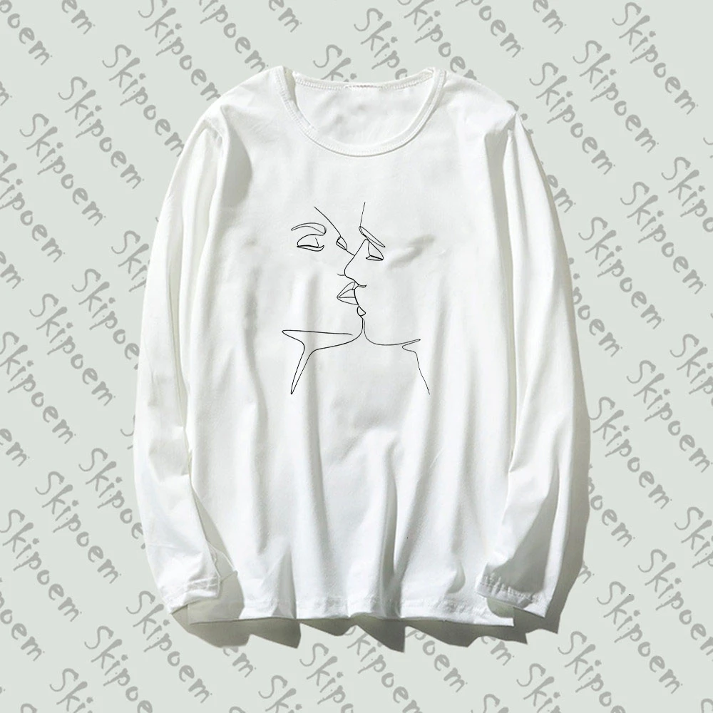 Любовь сексуальная девушка нордическая футболка поцелуй для женщин Готический