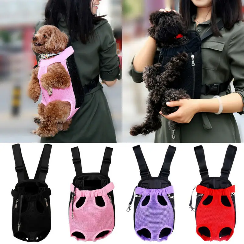 

Newest Hot Pet Dog Breathable Mesh Shoulder Backpack Carrier Puppy Cat Outdoor Travel PlayTote Front Back Bag With Legs Out