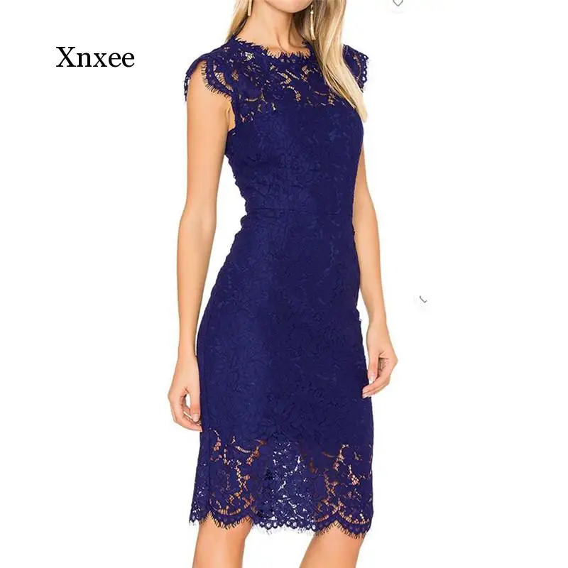 

Sexy lace Dress Women sleeveless Elegant Ladies Casual Dress Bodycon Summer Dresses Woman Party Night clothing Robe