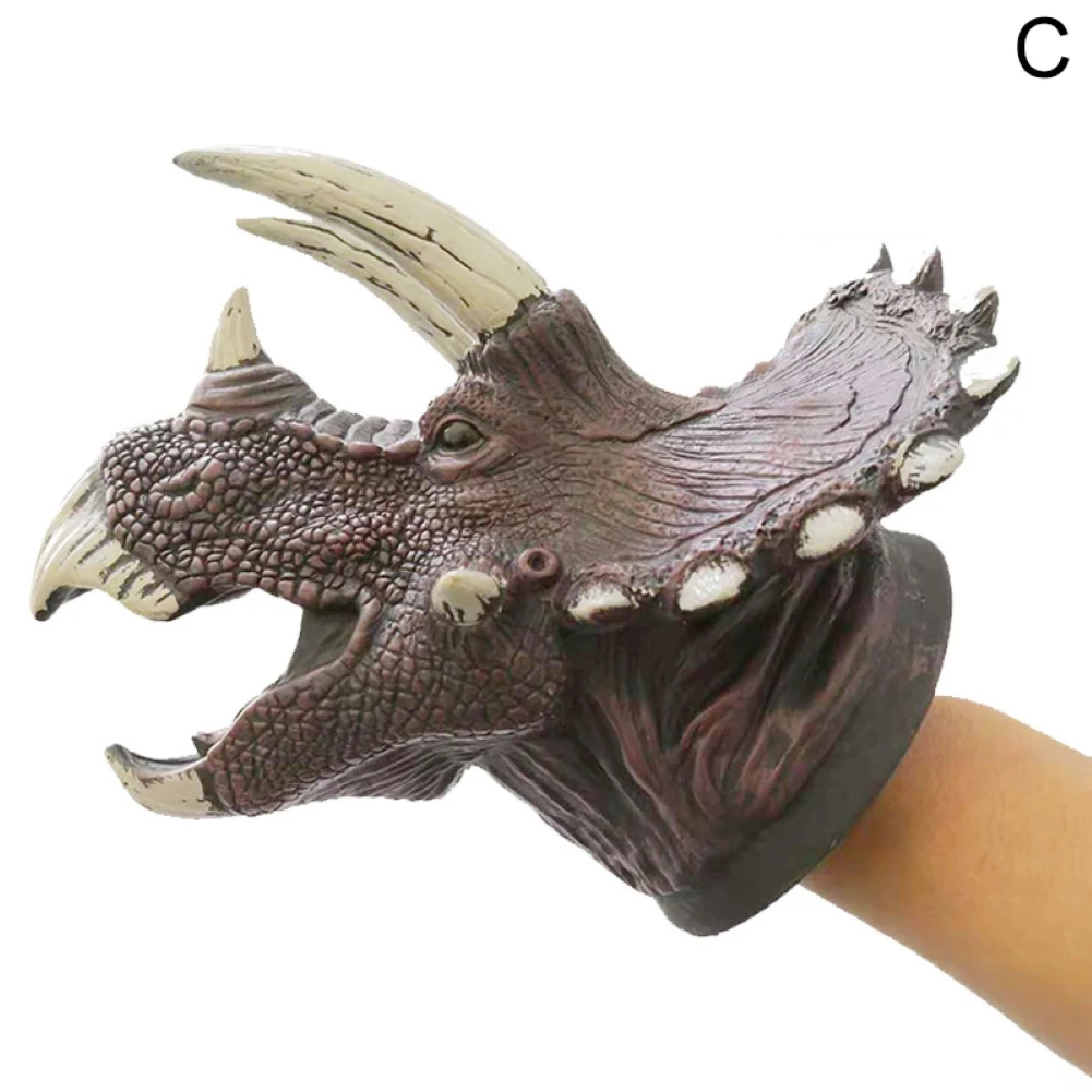 

Funny Tyrannosaurus Simulation Soft Rubber Gloves Dinosaur Hand Puppet Model Toy Children Gift