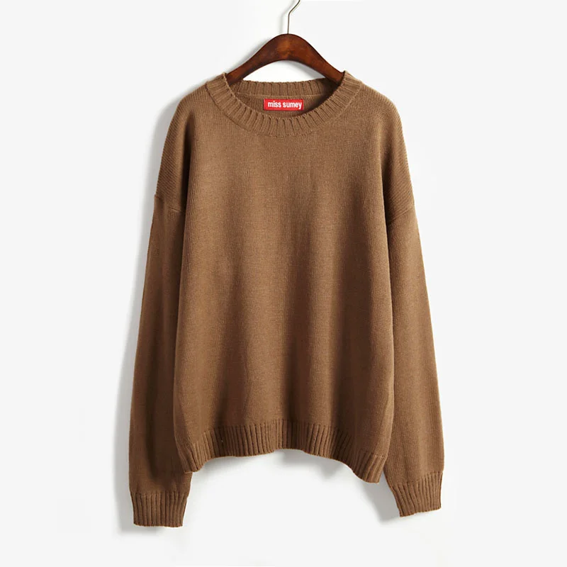 

Korean Ulzzang Autumn Winter Sweaters Women Casual O Neck Long Sleeve Simple Loose Knit Pullover Female All Match Jumper Tops