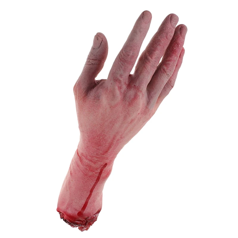 1 шт. Хэллоуин реквизит кровавый ужас страшная поддельная разрезанная ручка в