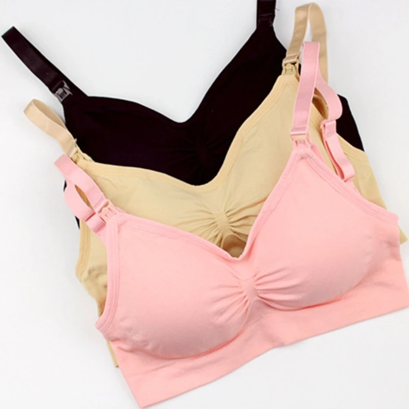 

Women Nursing Maternity Bra Push Up Breastfeeding Bralette Wire Free Push Up New