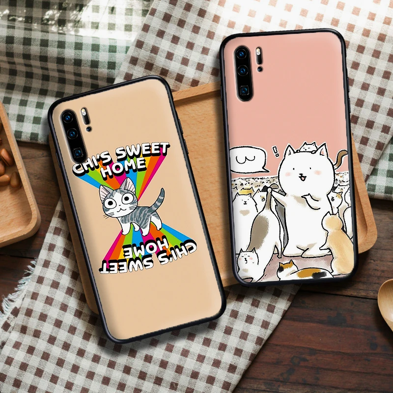 For huawei honor 8C NOTE 10 VIEW 20 7C 5.99IN 7X 8X 7A 9X Pro 8 9 lite Silicone Phone Case cat kawayi | Мобильные телефоны и