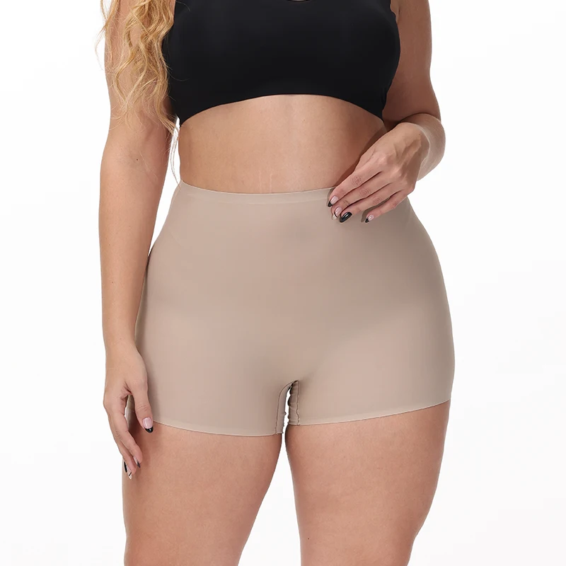 

Ladies Workout Seamless Ice Silk Solid Biker Shorts Boxer Short Leggings Sports Yoga Pants Women's Shorts