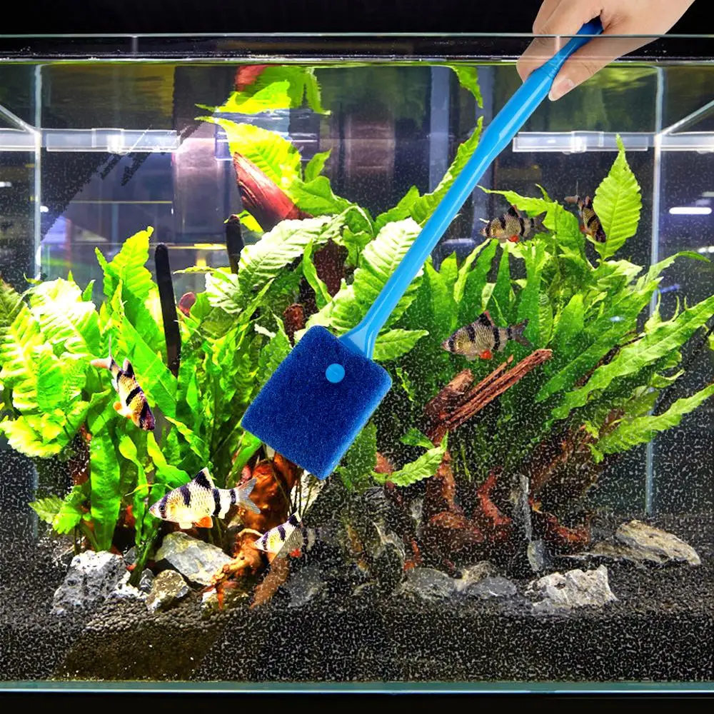 

Senzeal Aquarium Double-Sided Sponge Brush High-Quality Materials Fish Tank Cleaning Sponge Brush