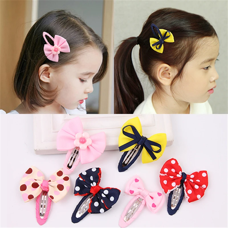 

2019 New Lovely Bowknot Hair Clips for Children Headdress Baby Girl Hair Pins Handmade Barrettes Kids Hair Accessories Headwear