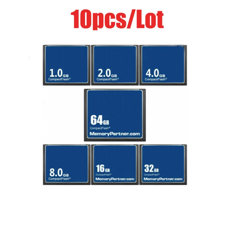 10 шт./лот компактная флэш карта CF 64 Гб/32 ГБ/16 ГБ/8 ГБ/4 ГБ/2 ГБ/1 ГБ/512 МБ/256 МБ/128 МБ