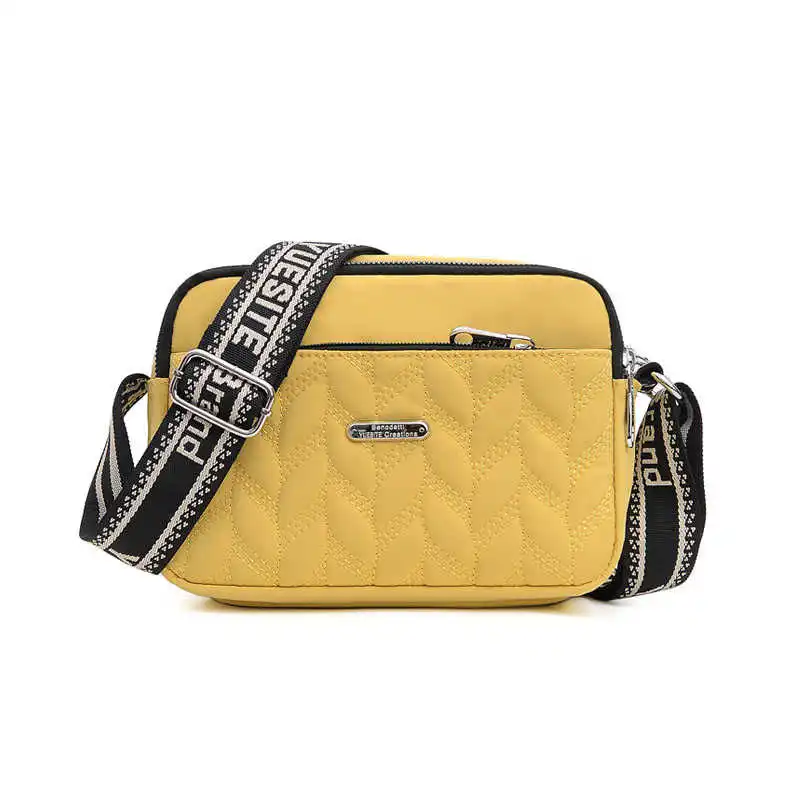 

Модные летние маленькие нейлоновые тканевые сумки через плечо для женщин-подростков, девушек 2021, сумки через плечо для женщин, ярко-желтые