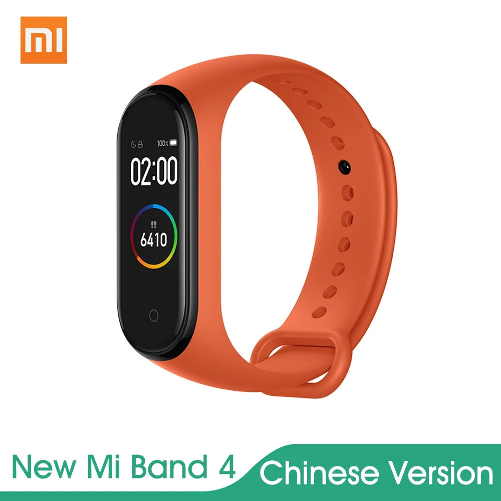 Xiaomi mi Band 4 mi band 4 mi Band 3 умный Браслет фитнес-браслет трекер пульсометр часы с функцией BT mi Band 4 3 Smartband - Цвет: MiBand 4 Orange