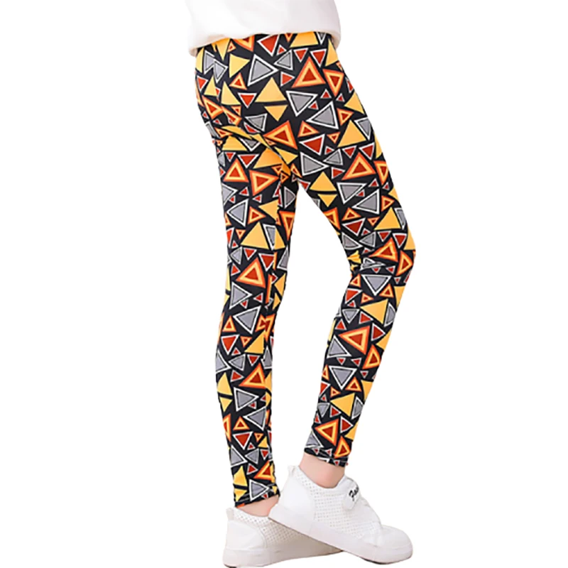 Детские брюки симпатичные новые эластичные длинные с цветочным принтом для