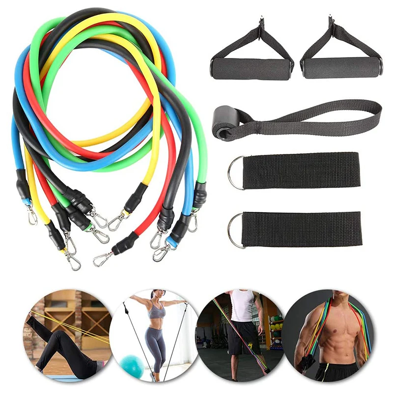 

11 Pcs Elastic Resistance Bands Yoga Pull Rope Fitness Workout Sports Bands Yoga Rubber Tensile Pull Rope Expander Gum Elastica