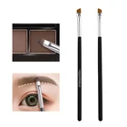 1 шт. профессиональная Черная кисть для бровей наклонная плоская угловая кисть инструмент для макияжа деревянный шест подводка для глаз тени для век женская косметика
