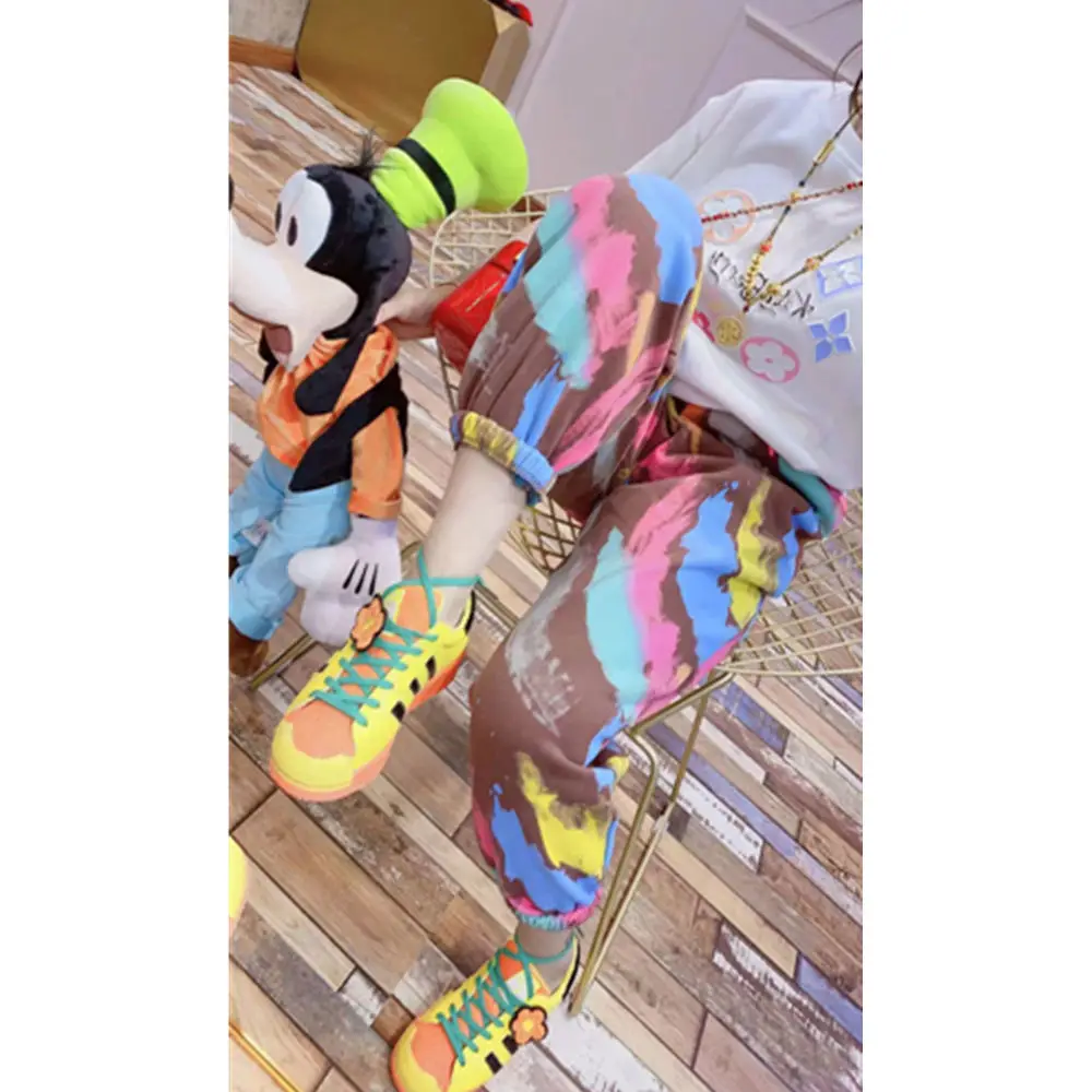 

Top Women's pants traf y2k Loose and comfortable 2020 new graffiti legged Harem Pants Plush casual pants women's fashion