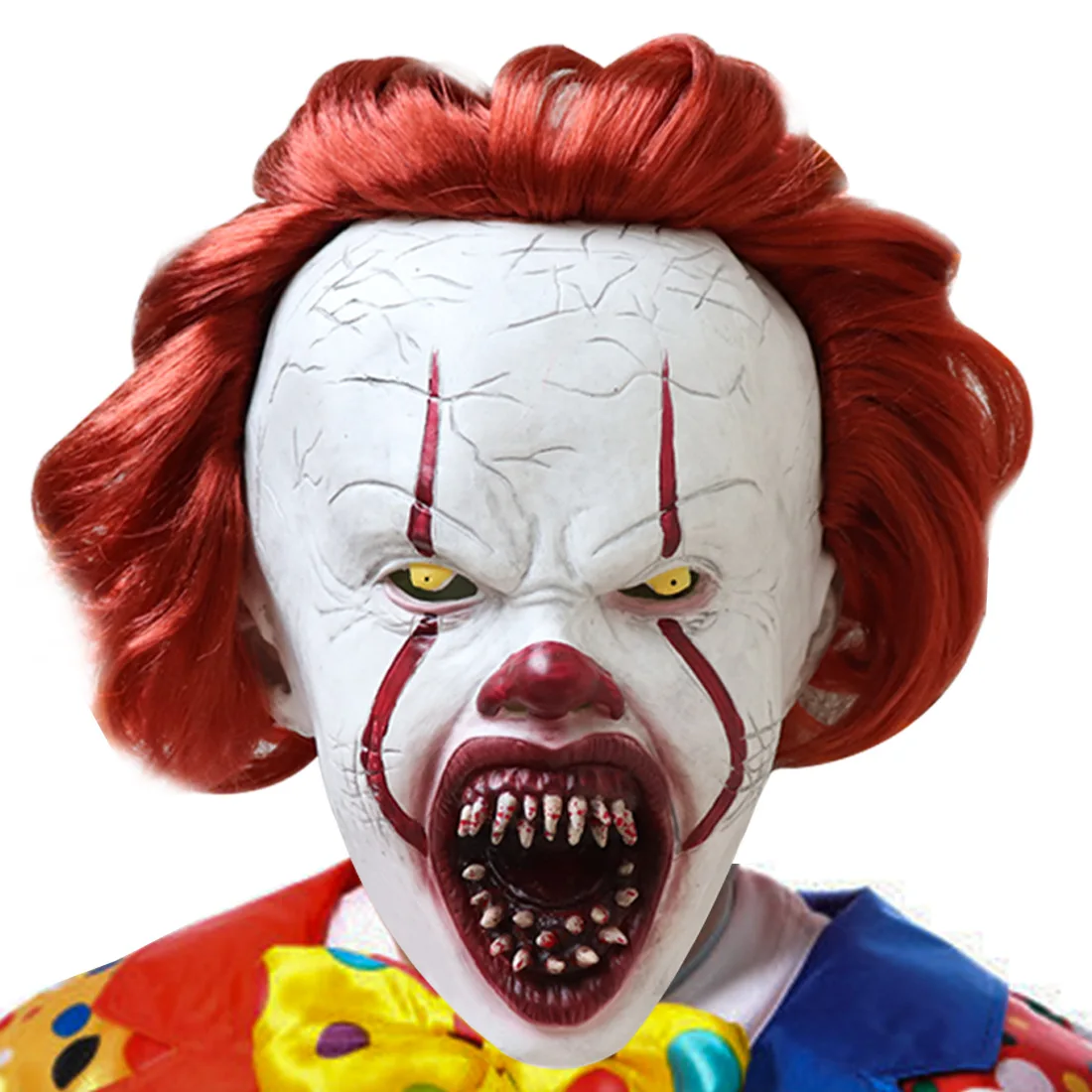 

Movie Joker Pennywise Mask Stephen King It Chapter Two 2 Horror Cosplay Latex Masks Helmet Clown Halloween Party Costume Masks