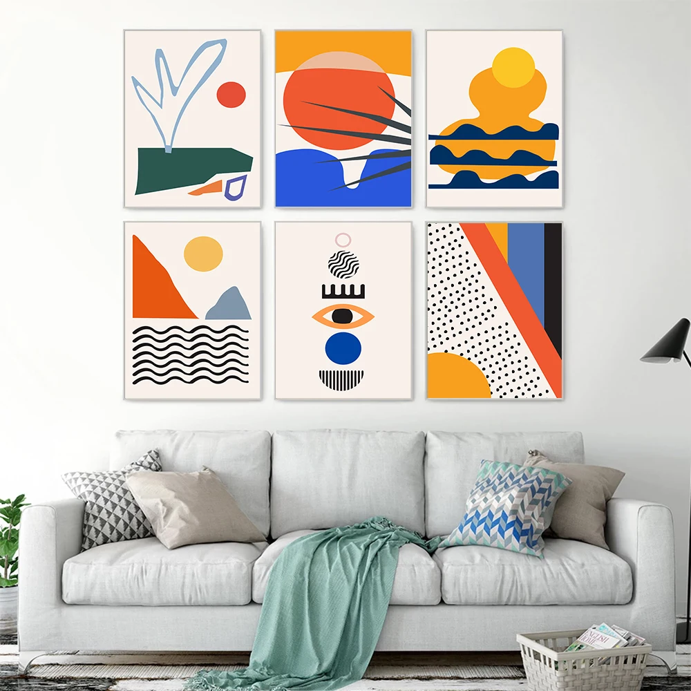 Скандинавские минималистичные геометрические постеры и принты абстрактная