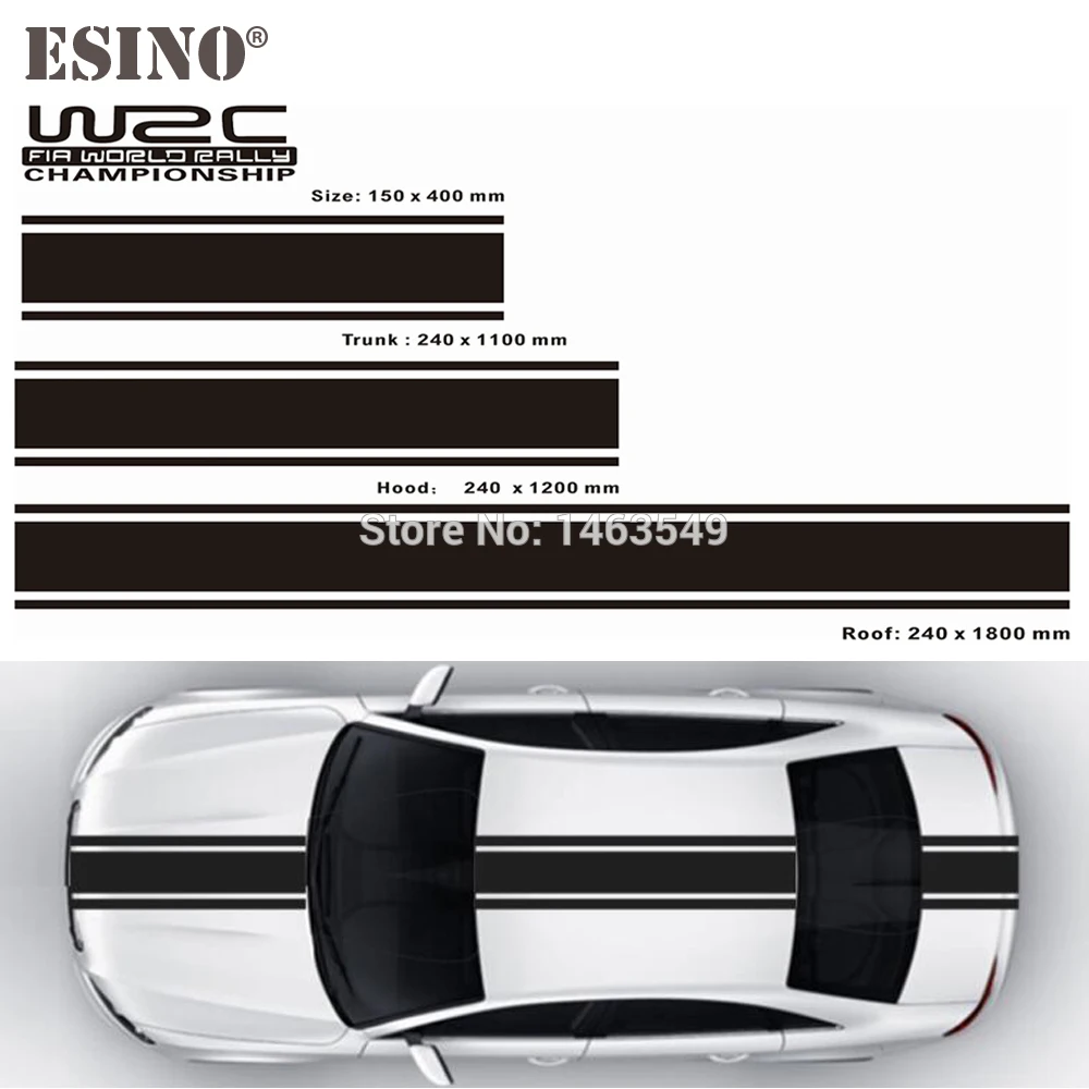 Новинка набор полос WRC FIA для чемпионата мира по ралли автомобильный капот