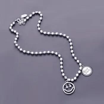 

Hollow Smiley Face Necklace Female Goodluck with You Lucky Every Day Girl Clavicle Chain Necklace Q1250