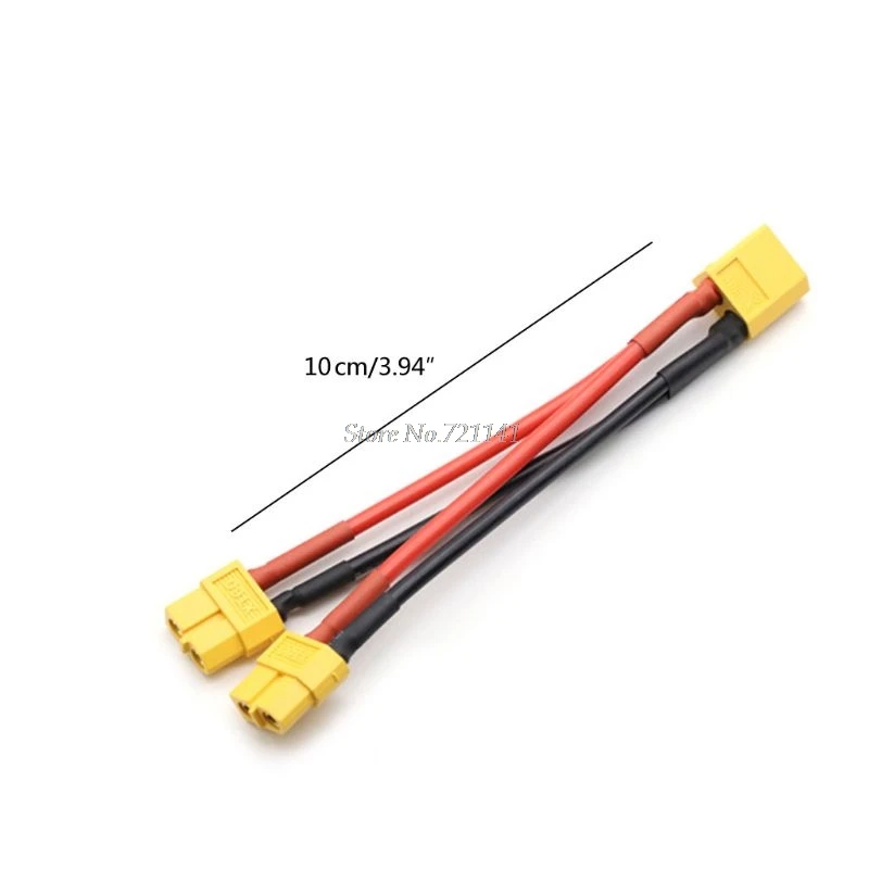

1Pcs Xt60 Parallel Battery Connector Cable Dual Extension Y Splitter Silicone Wire 1 Female 2 Male or 1 Male 2 Female Drophip