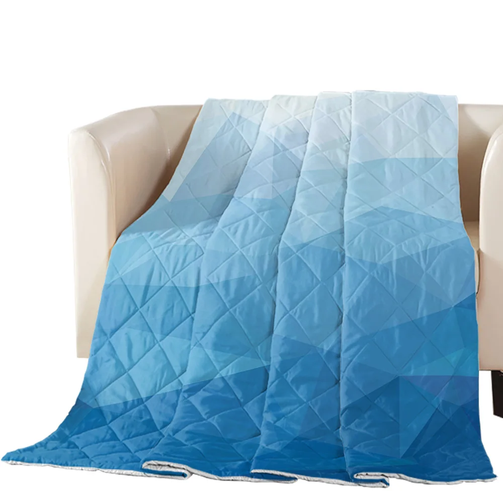 Треугольное цветное одеяло с синим градиентом покрывало летнее домашняя кровать