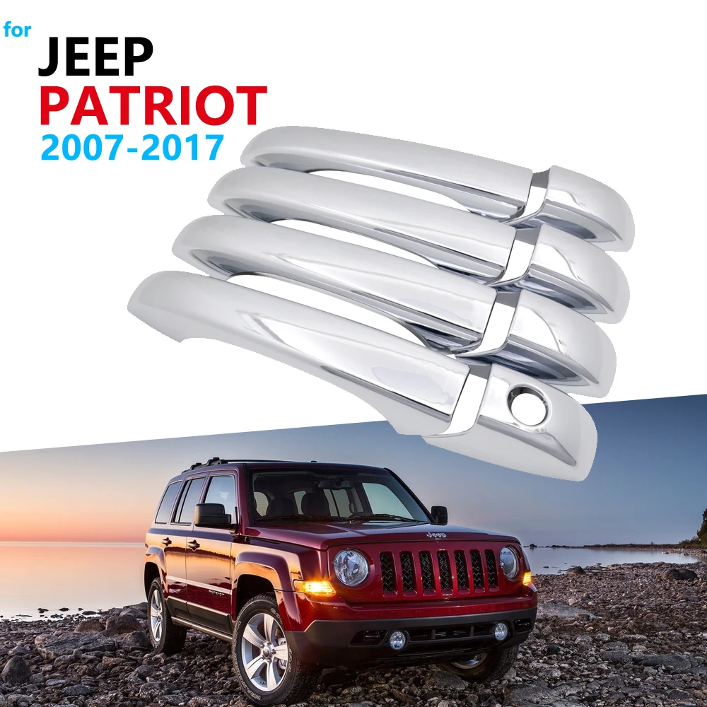 

Роскошные хромированные накладки на ручки для JEEP свобода патриота, Россия, 2007 ~ 2017, аксессуары, автомобильные наклейки 2010, 2014, 2015, 2016