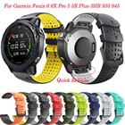 Ремешок спортивный силиконовый для Garmin Fenix 6 6X Pro5 5X Plus 3 HR EasyFit, Воздухопроницаемый быстросъемный браслет для наручных часов, 22 26 мм