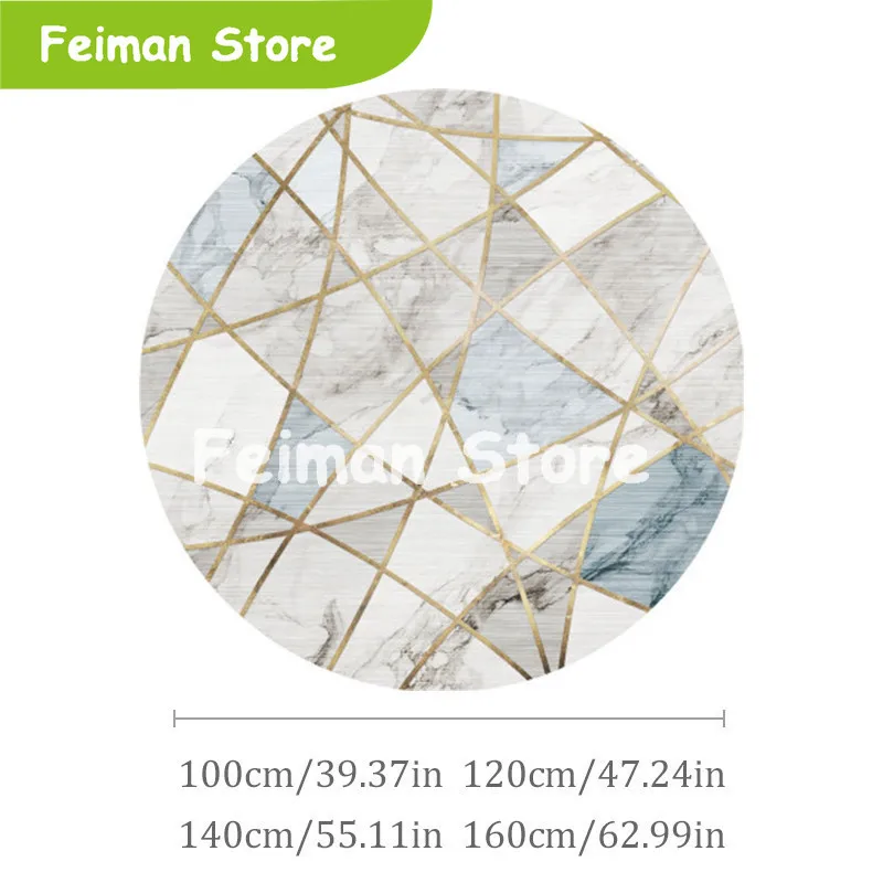 Скандинавский Мраморный Круглый ковер для гостиной компьютерный коврик стула
