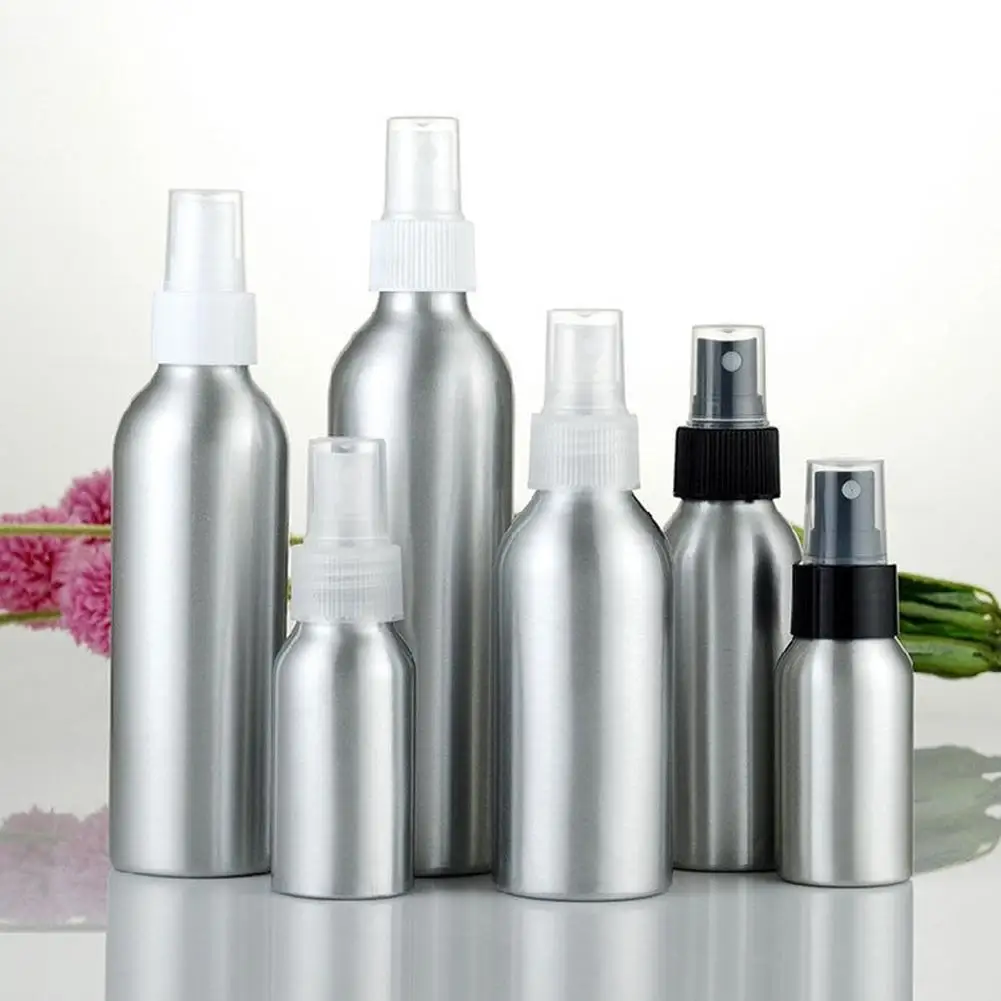 

100ml/50ml Mini Aluminum Cosmetic Emulsion Perfume Atomizer Empty Spray Bottle Refillable Bottle Travel Outdoor Portable Tools